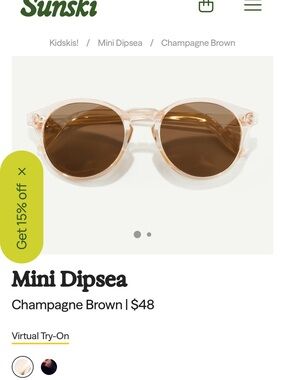 Sunski Mini Dipsea Kids Sunglasses — Champagne Brown